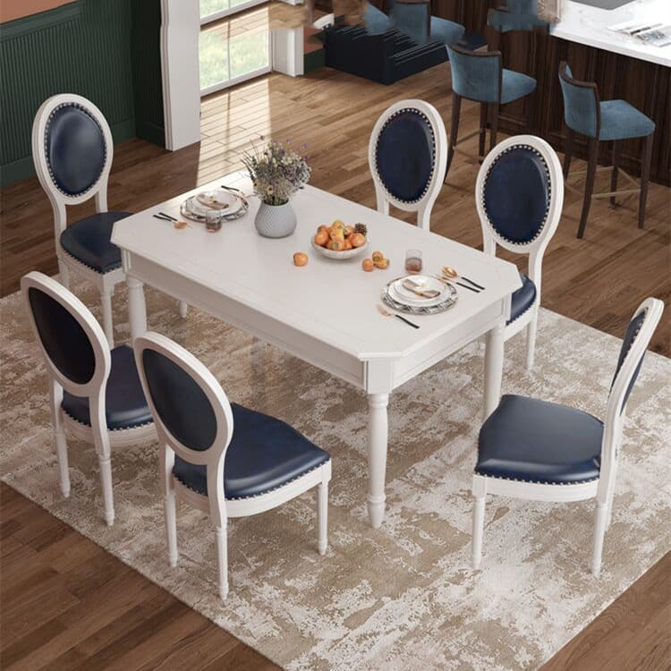 Rectangular rustic solid wood dining – yhomebaby