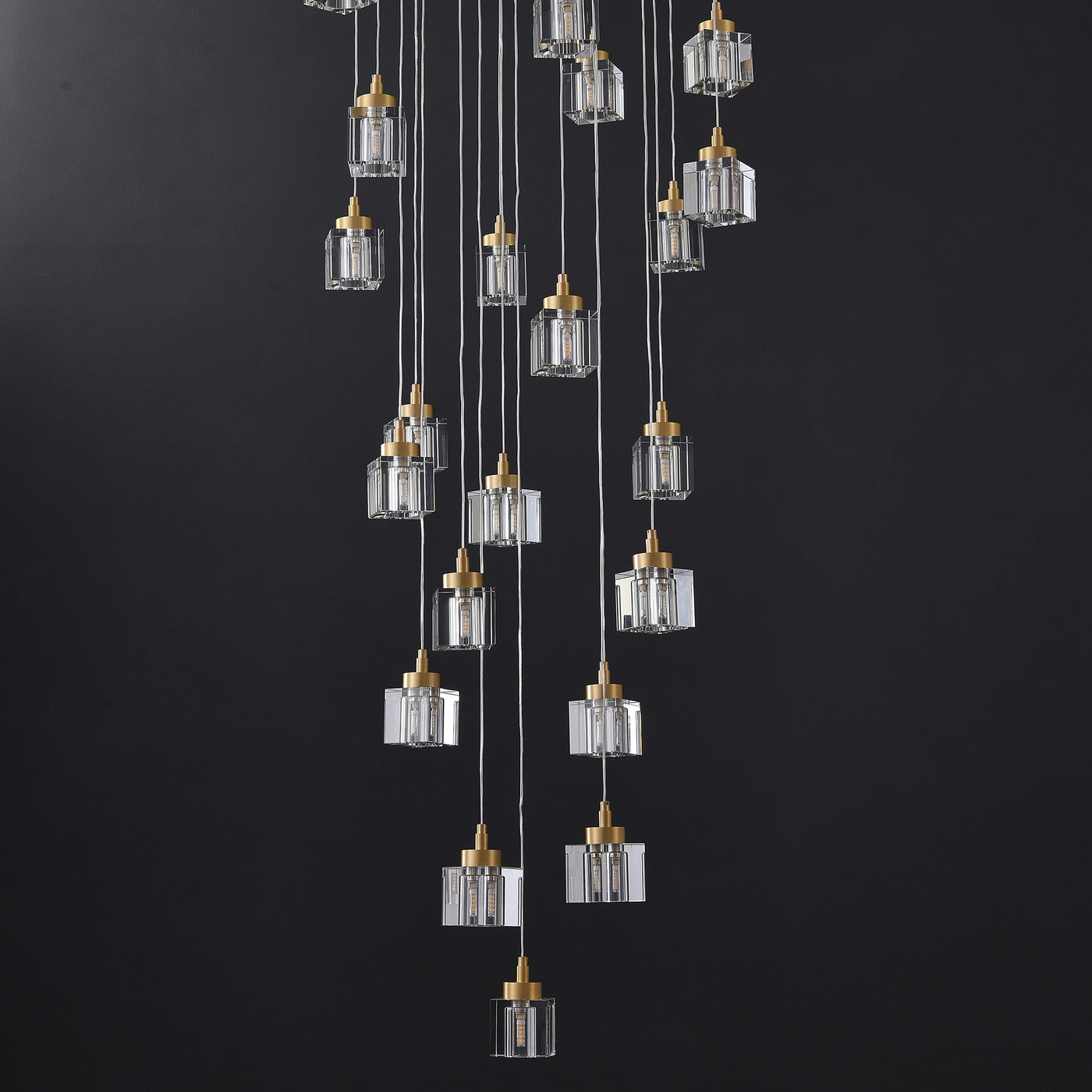 24 Lights Cube Crystal Chandelier