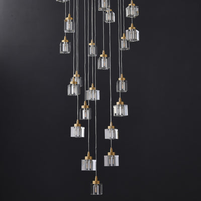 24 Lights Cube Crystal Chandelier