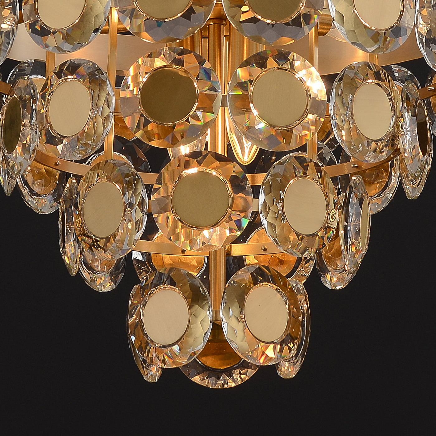Conical Gold Coin Crystal Chandelier