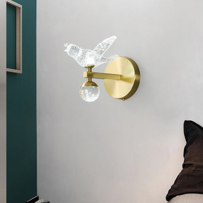 Creative all copper bird wall sconce