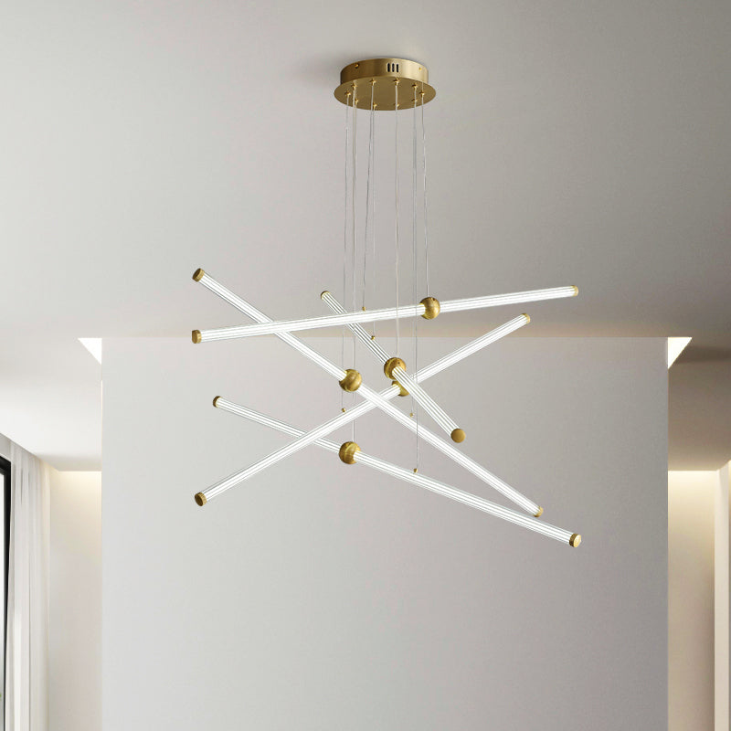 Linear long chandelier