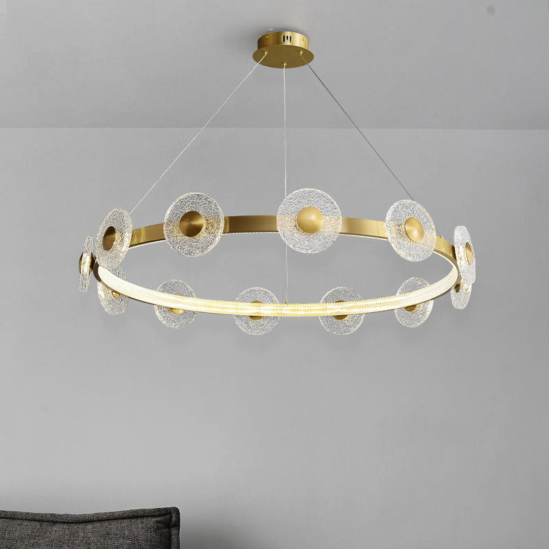 Creative simple disc brass chandelier