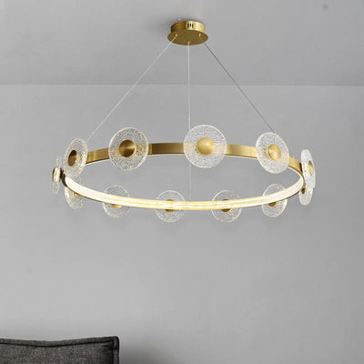 Creative simple disc brass chandelier
