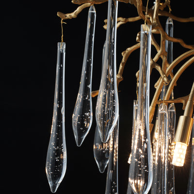 Modern Crystal Tassel Pendant Ring Ice Crystal Chandelier