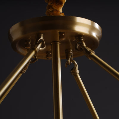 Postmodern luxury and full copper raindrop chandelier
