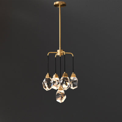 5-Lights Clear Crystal Diamond Chandelier