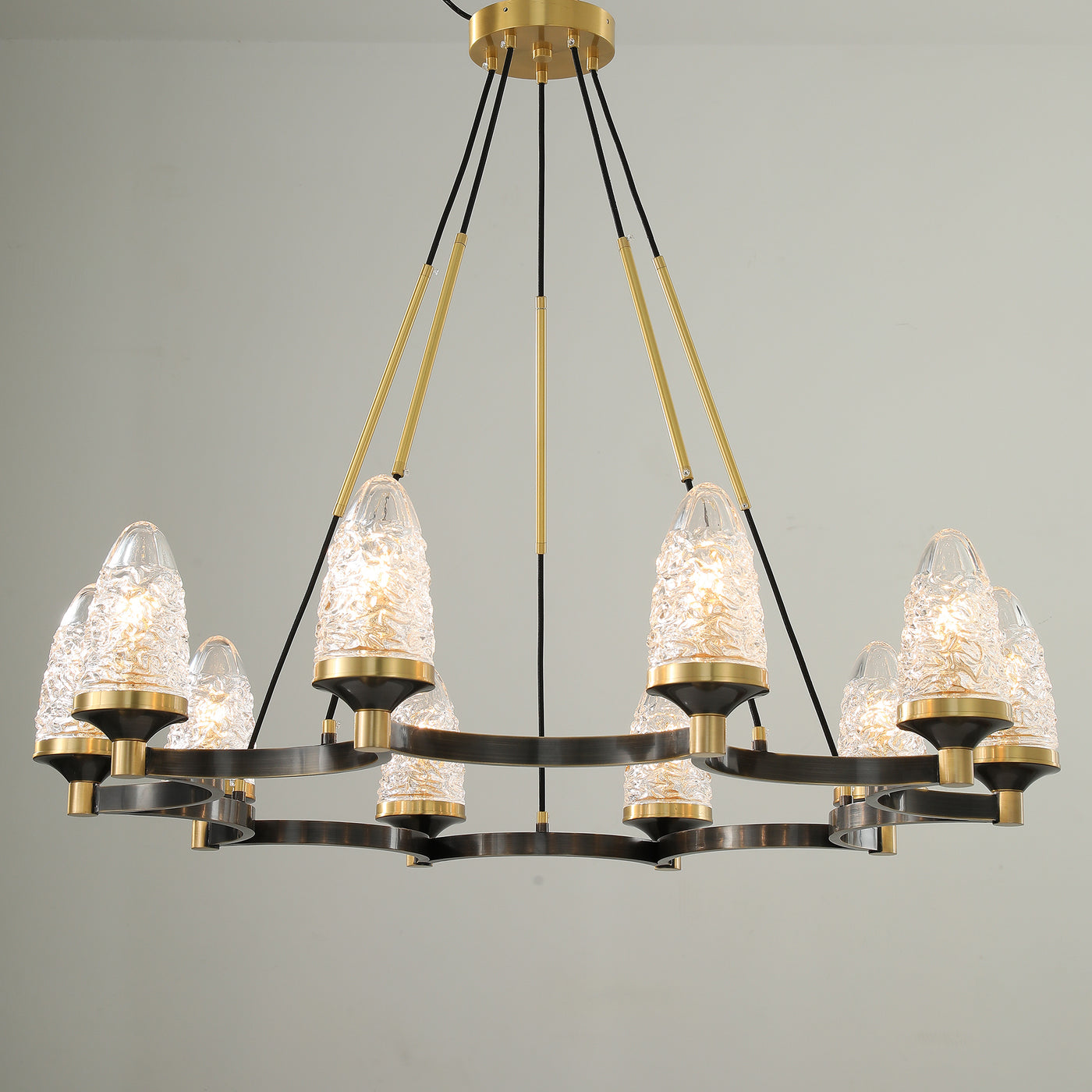 Crystal Cup Round Black Chandelier