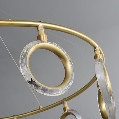 Creative brass ring chandelier