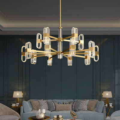 Gold Line Double Layer Chandelier