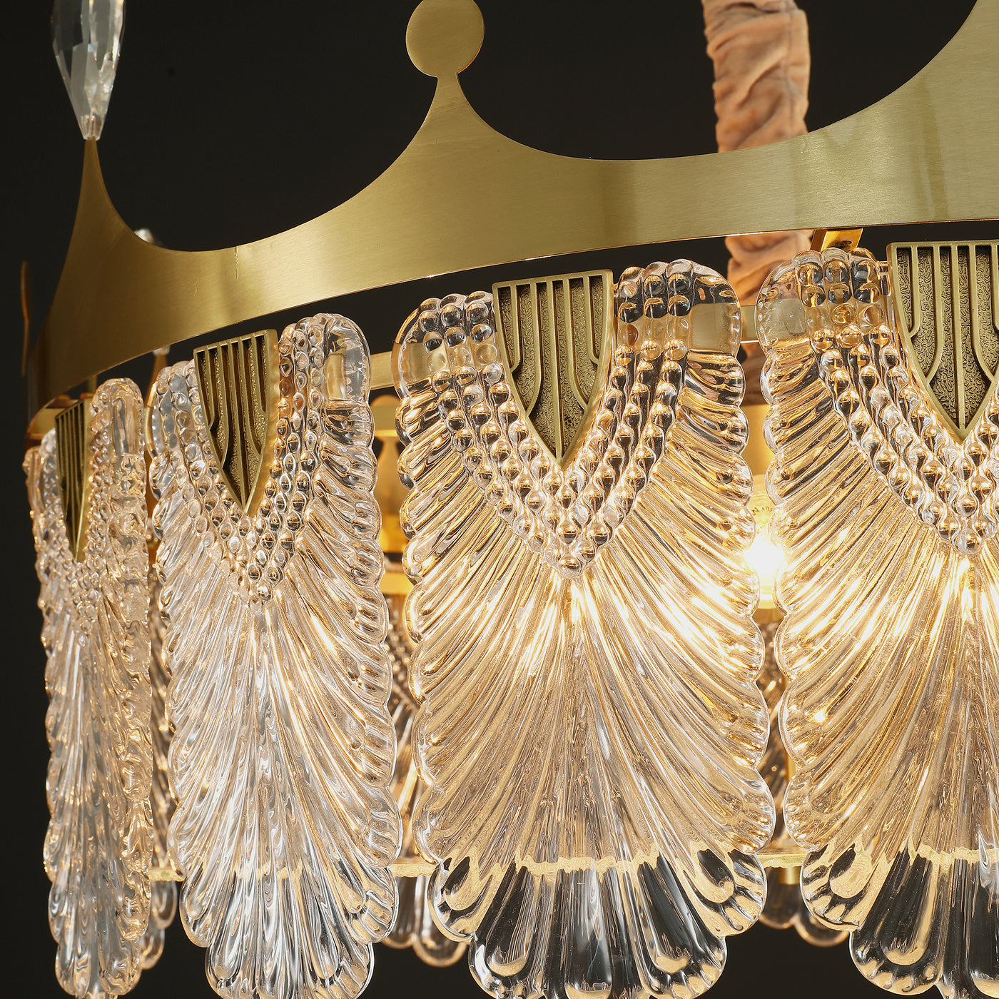 Creative crown Handmade Glass Round Chandelier