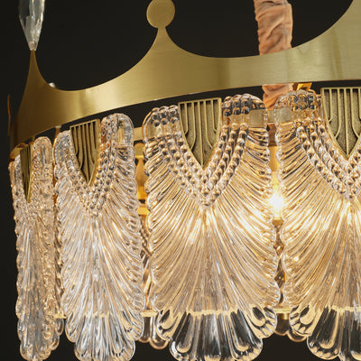 Creative crown Handmade Glass Round Chandelier