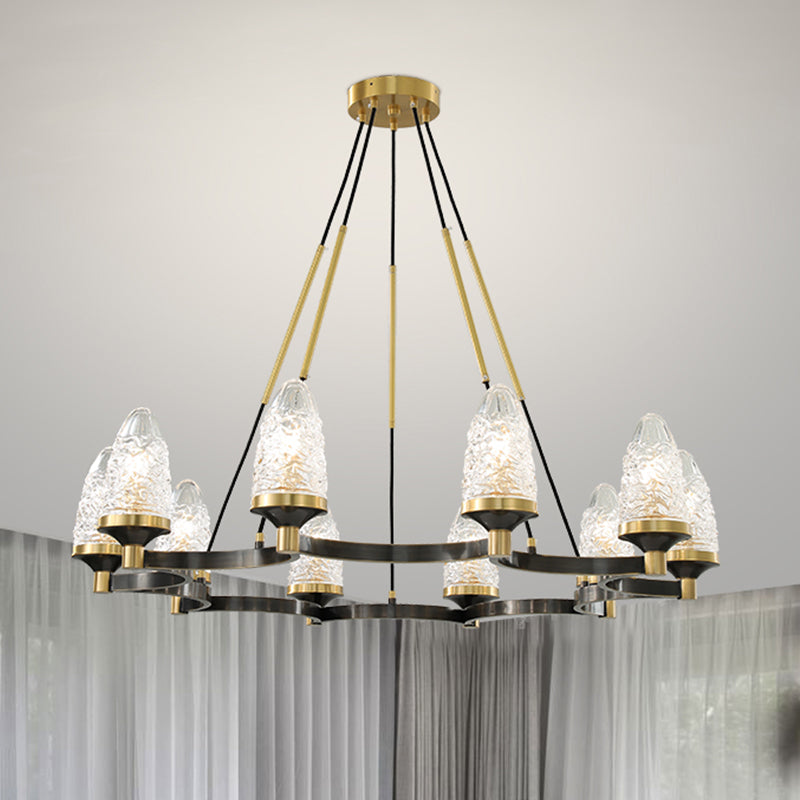Crystal Cup Round Black Chandelier