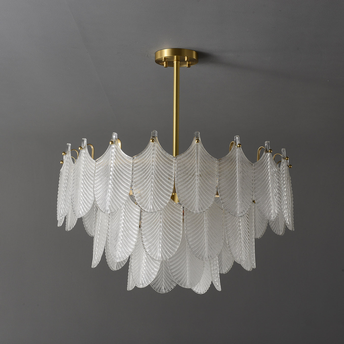 Postmodern luxury White Leaf Chandelier