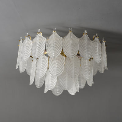 Postmodern luxury White Leaf ceiling lamp