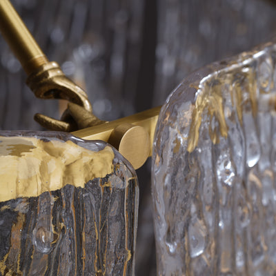 Postmodern luxury and full copper raindrop chandelier