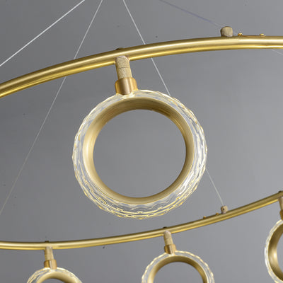 Creative brass ring chandelier