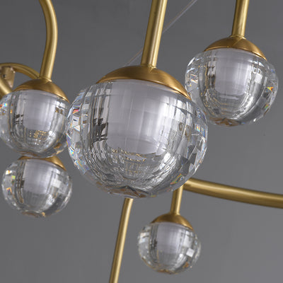 Creative brass ball chandelier