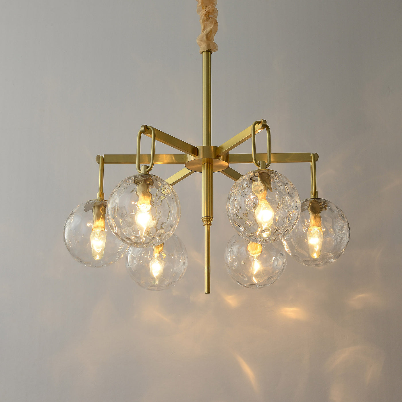 6-Lights Glass Ball Chandelier
