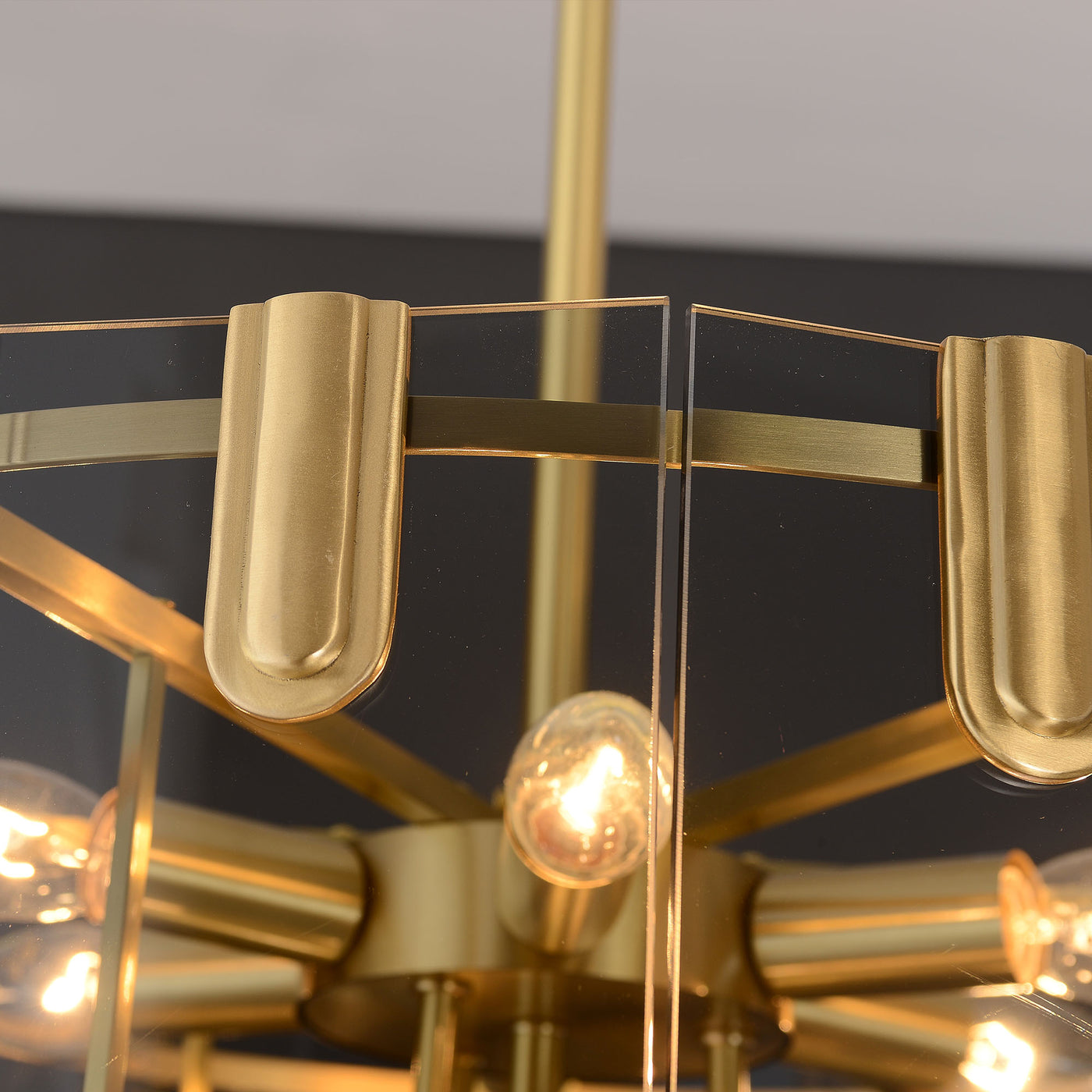 Black Brass Glass Chandelier
