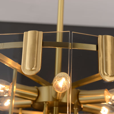 Black Brass Glass Chandelier
