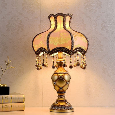 Brass Fabric Flower Table Light