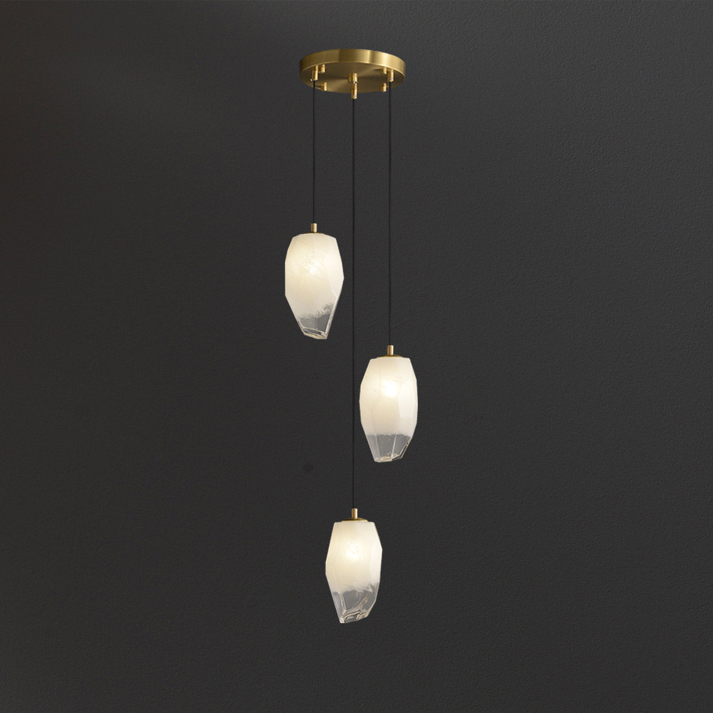 3 Lights Lily glass chandelier