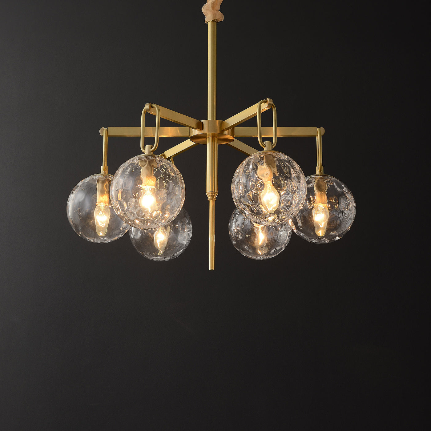 6-Lights Glass Ball Chandelier