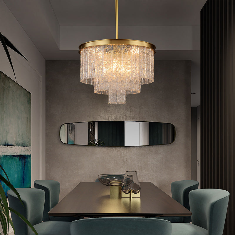Round Golden Lamp Body Modern Chandelier D18"