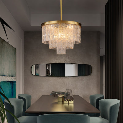 Round Golden Lamp Body Modern Chandelier D18"