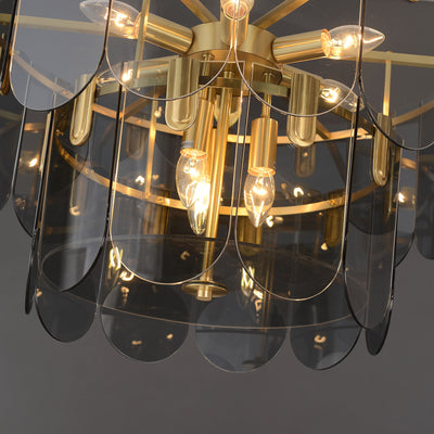 Black Brass Glass Chandelier