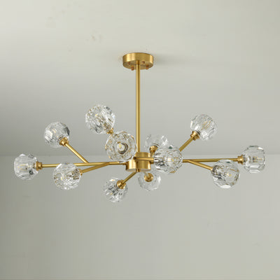 Postmodern luxury and full copper chandelier