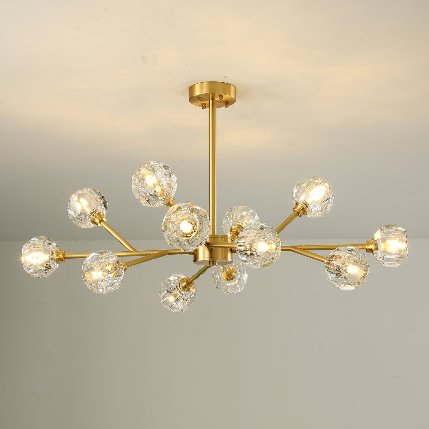 Postmodern luxury and full copper chandelier