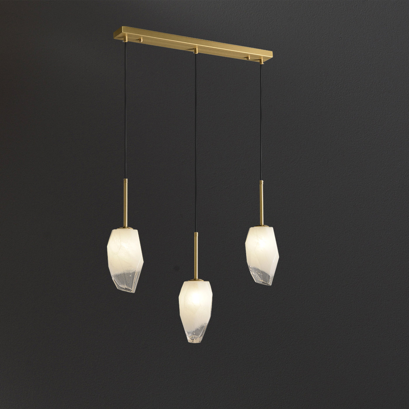 3 Lights Lily Line glass chandelier