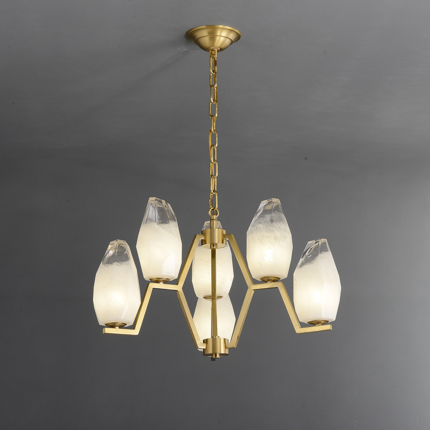 6 Lights Lily glass chandelier