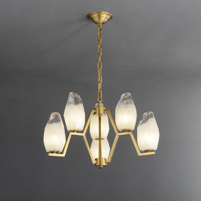 6 Lights Lily glass chandelier