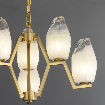 6 Lights Lily glass chandelier