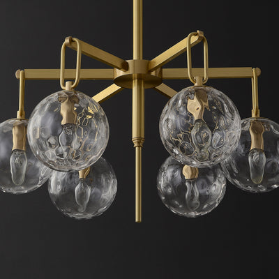 6-Lights Glass Ball Chandelier