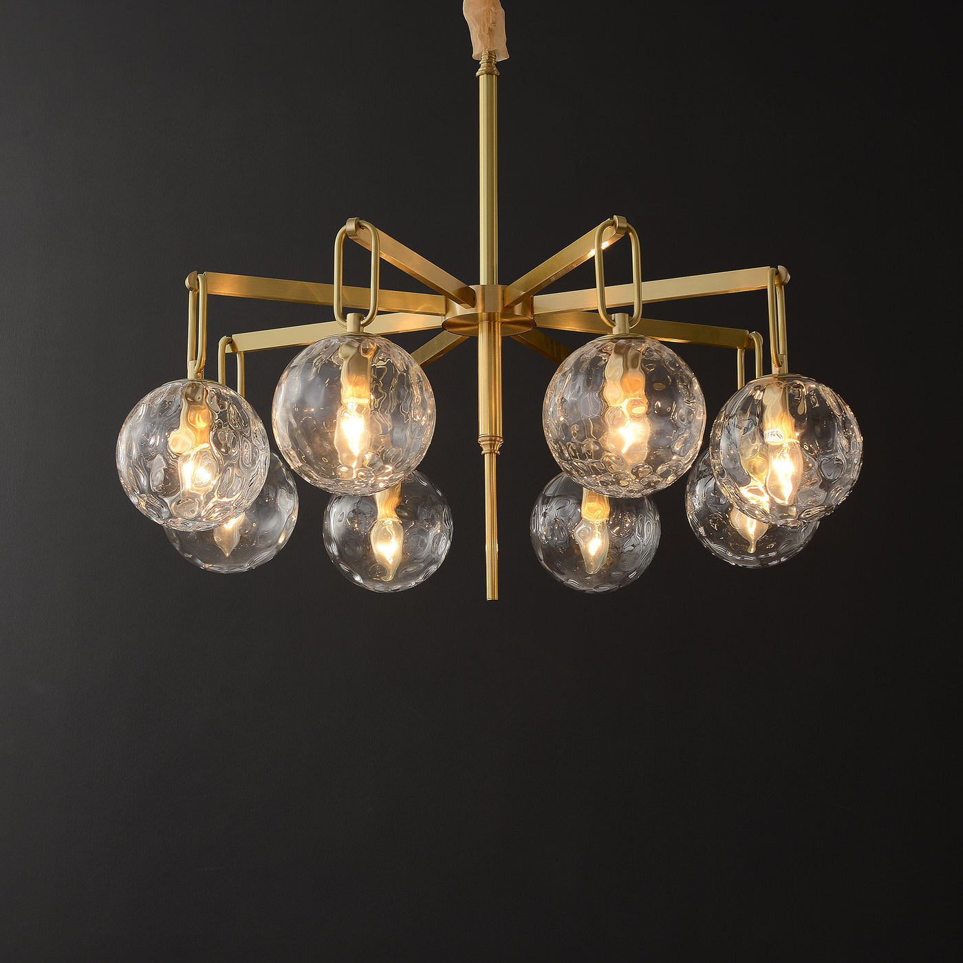 8-Lights Glass Ball Chandelier