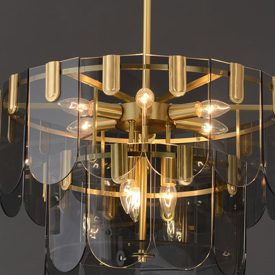 Black Brass Glass Chandelier