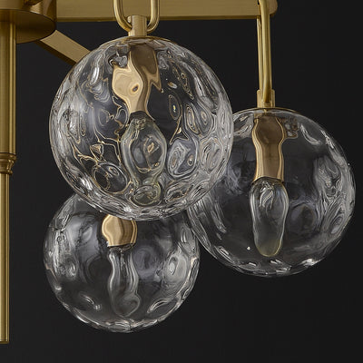 6-Lights Glass Ball Chandelier
