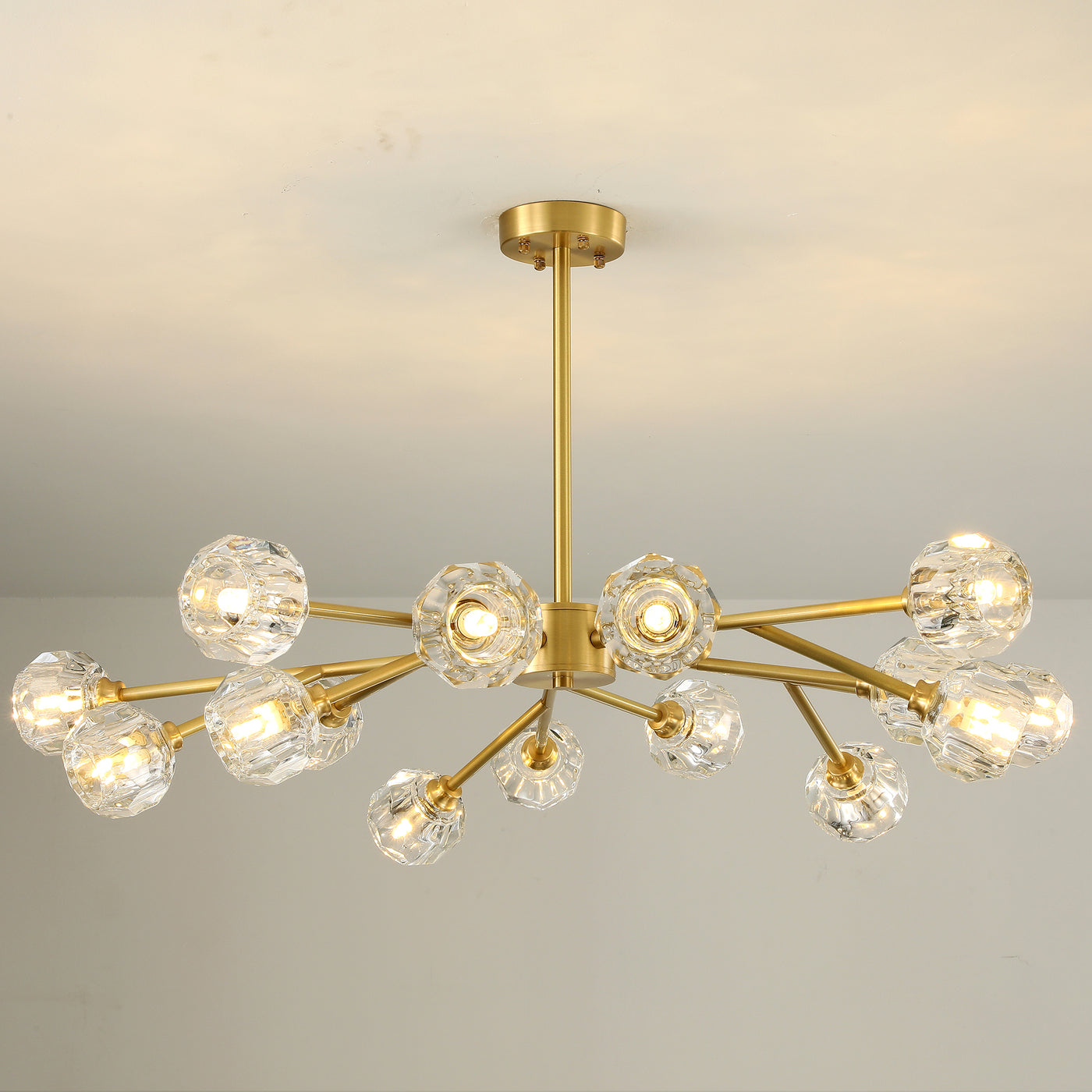 Postmodern luxury and full copper chandelier