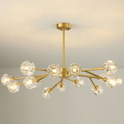 Postmodern luxury and full copper chandelier