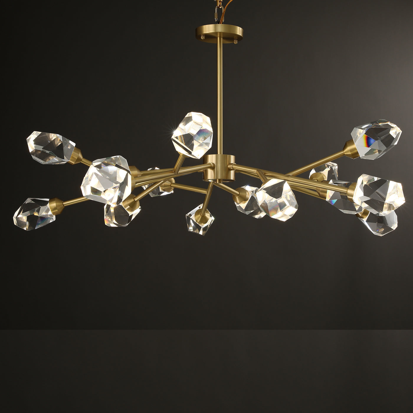 Postmodern luxury and brass chandelier