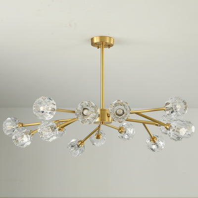 Postmodern luxury and full copper chandelier