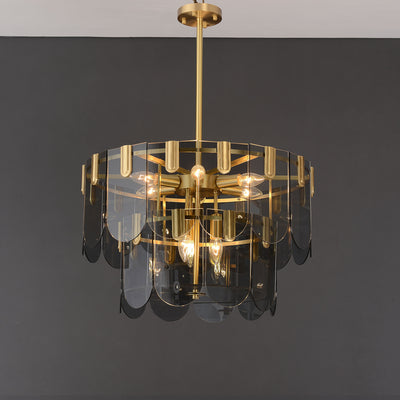 Black Brass Glass Chandelier