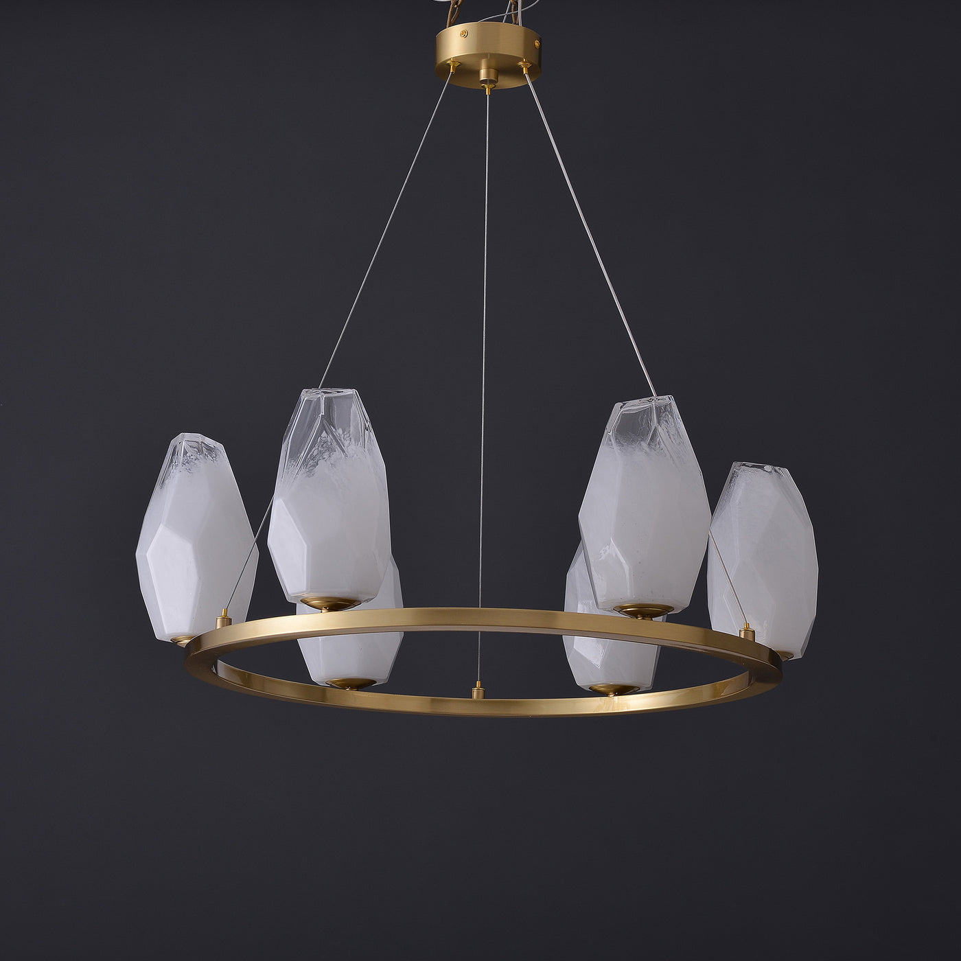 Round 6 Lights Lily glass chandelier