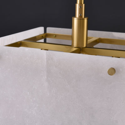 Square marble single head chandelier