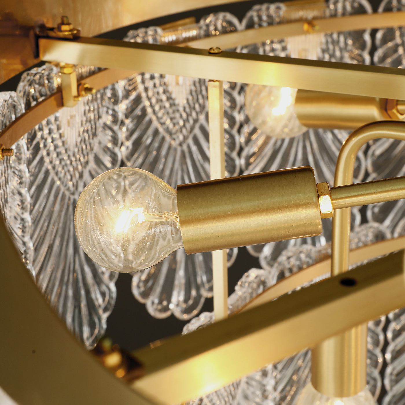 Creative crown Handmade Glass Round Chandelier