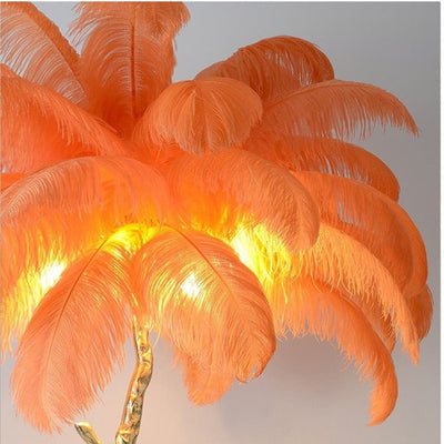Ostrich Feather Table Lamp